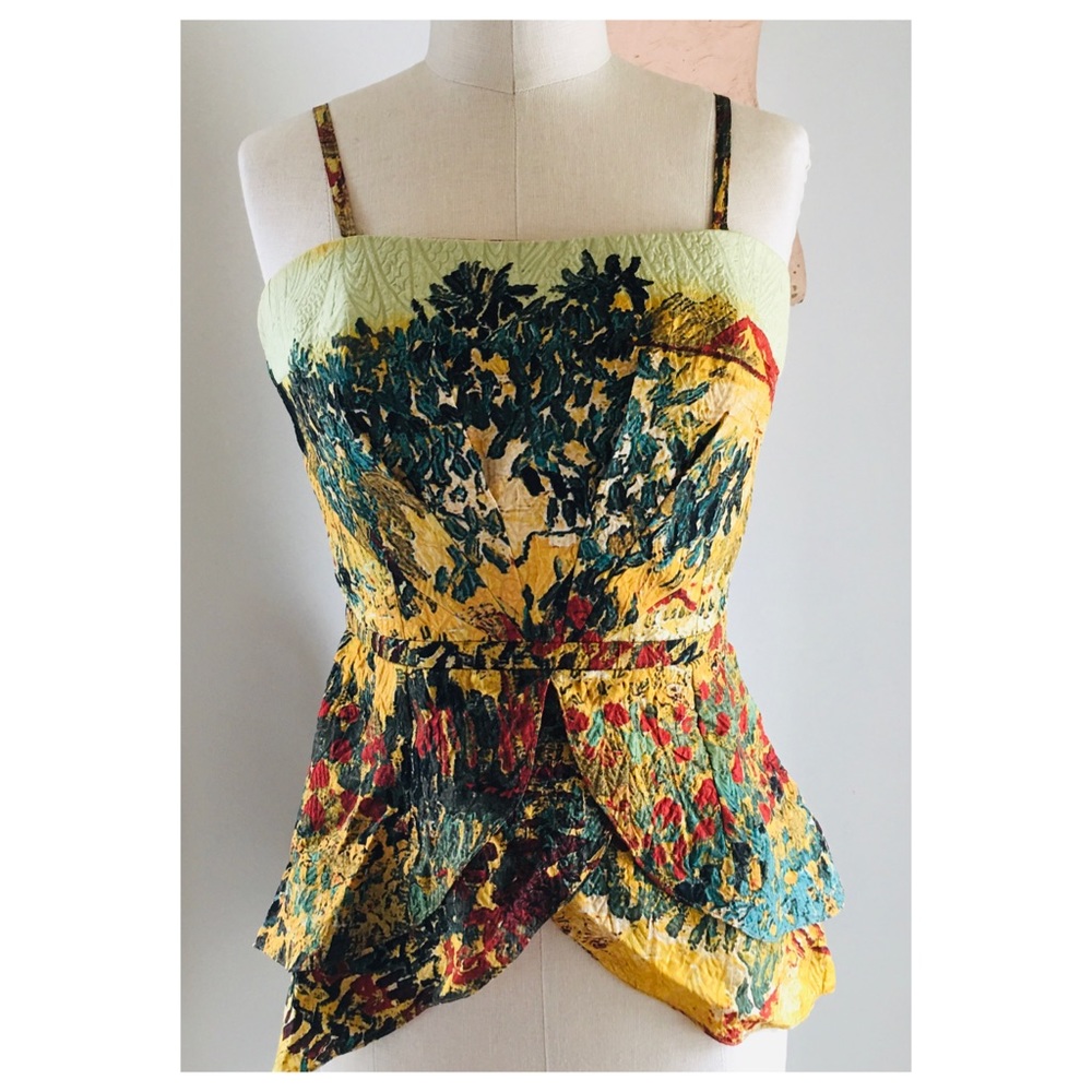 ⭐️Tracy Reese Silk Print Removable Strap Camisole